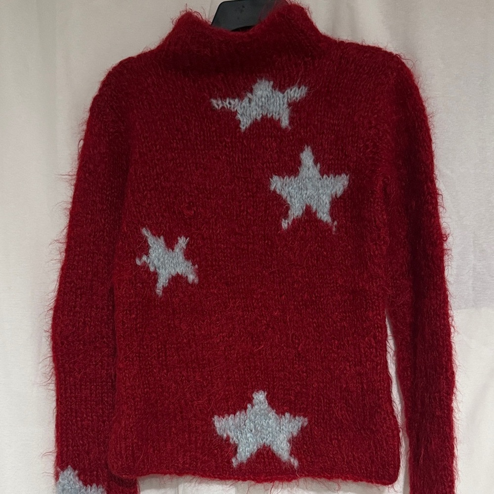 Free People Red Star Turtleneck Sweater